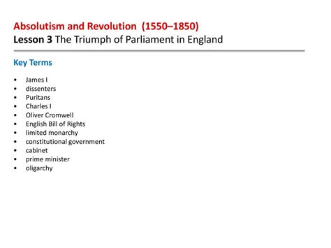  The Glorious Revolution: A Triumph of Parliament over Royal Absolutism